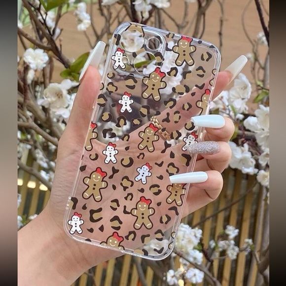 Clear gingerbread man iPhone 12 case - Picture 2 of 6